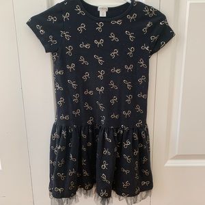 Crewcuts Girl’s black-gold patterned shirt 7